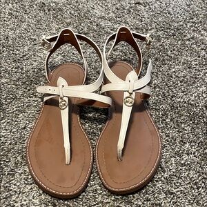 Coach White and Brown Sandals